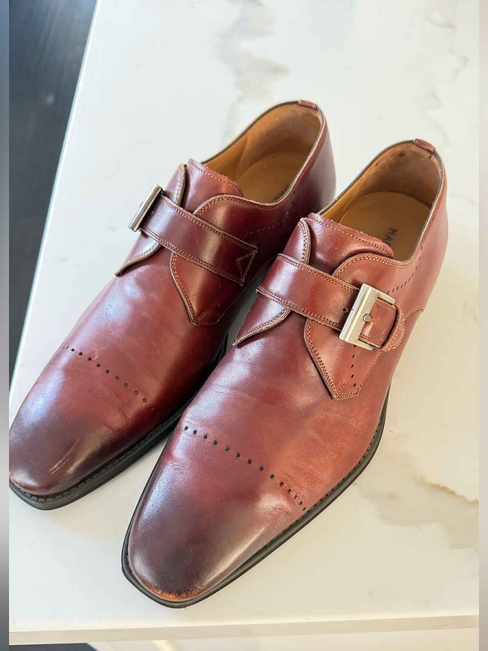 Magnanni Men's Marco II Monk Strap Leather Dress Shoes